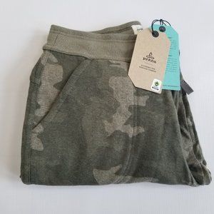 PRANA Cozy Up Ankle Pant Camo Joggers Hemp Blend Cropped Small New